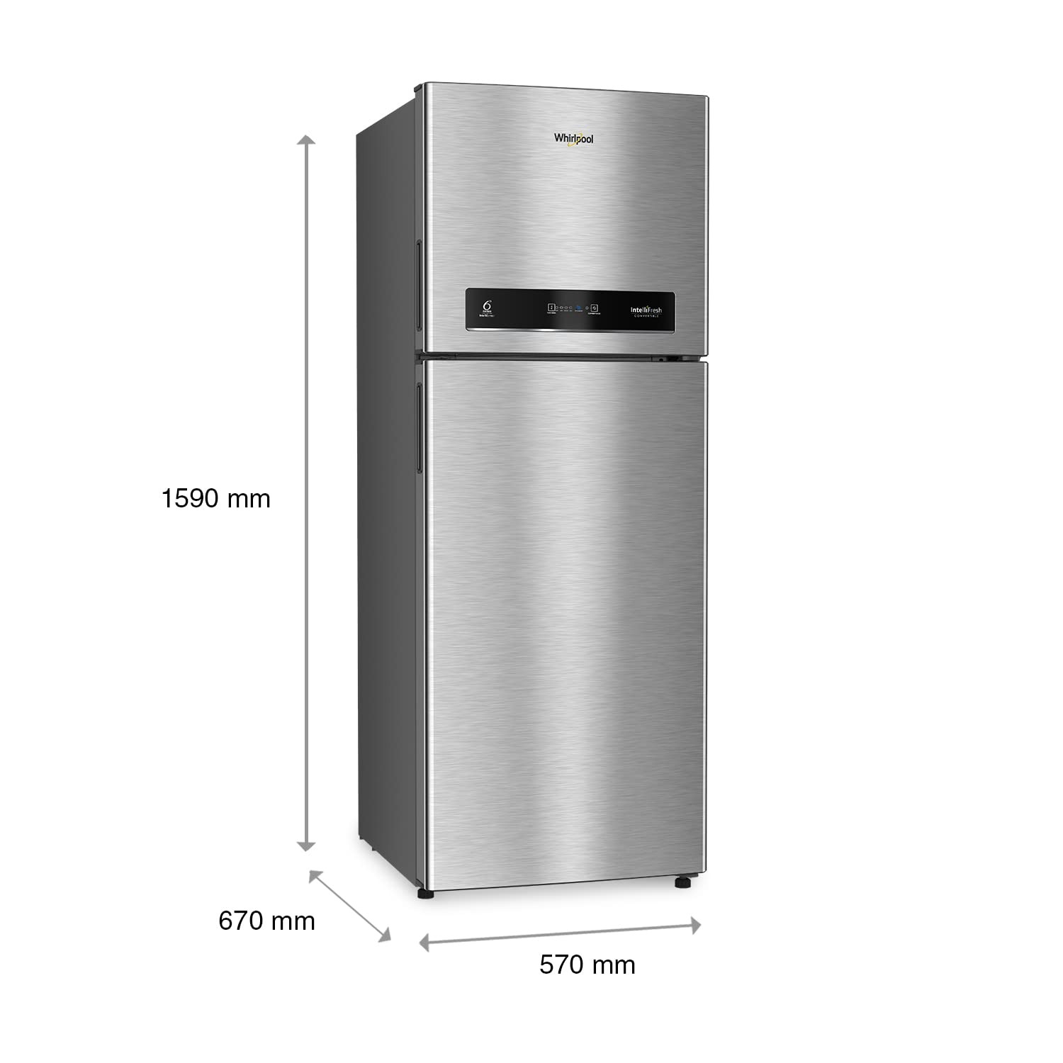 Whirlpool 327 L 3 Star Convertible Frost Free inverter Double Door Refrigerator (IF INV 375 ILLUSIA STEEL(3S) CONV-TL) - Image 3