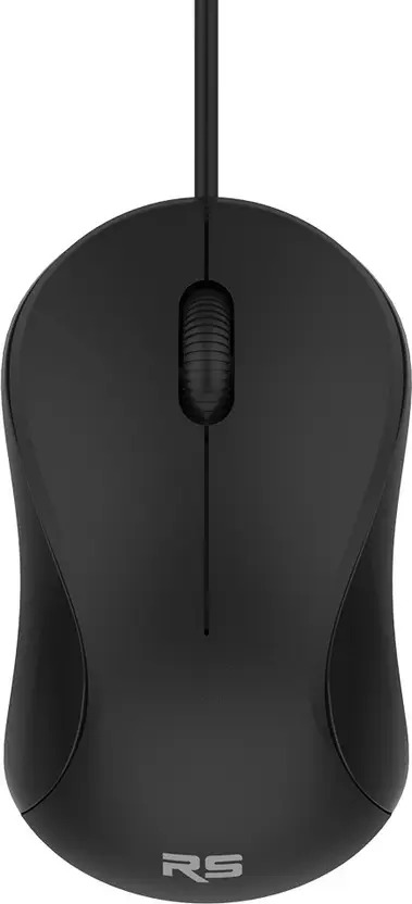 Riversong M01 Click+ Wired Ambidextrous Optical Mouse  (USB 2.0, Black)